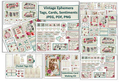 Vintage Valentine Clipart Bundle - CraftNest - Digital Crafting and Art