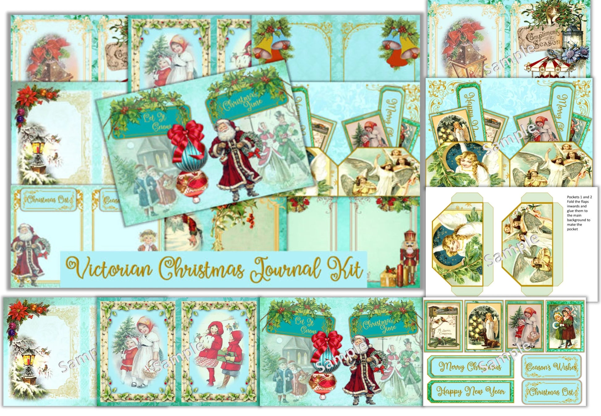 Vintage Christmas Clipart Bundle - CraftNest - Digital Crafting and Art