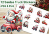Santa's Truck Stickers Clipart Bundle