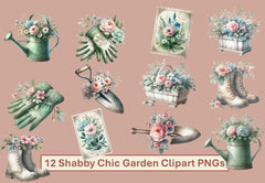 Shabby Chic Garden Clipart Bundle - CraftNest - Digital Crafting and Art