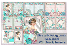 Blue Lady Journaling Clipart Bundle - CraftNest - Digital Crafting and Art