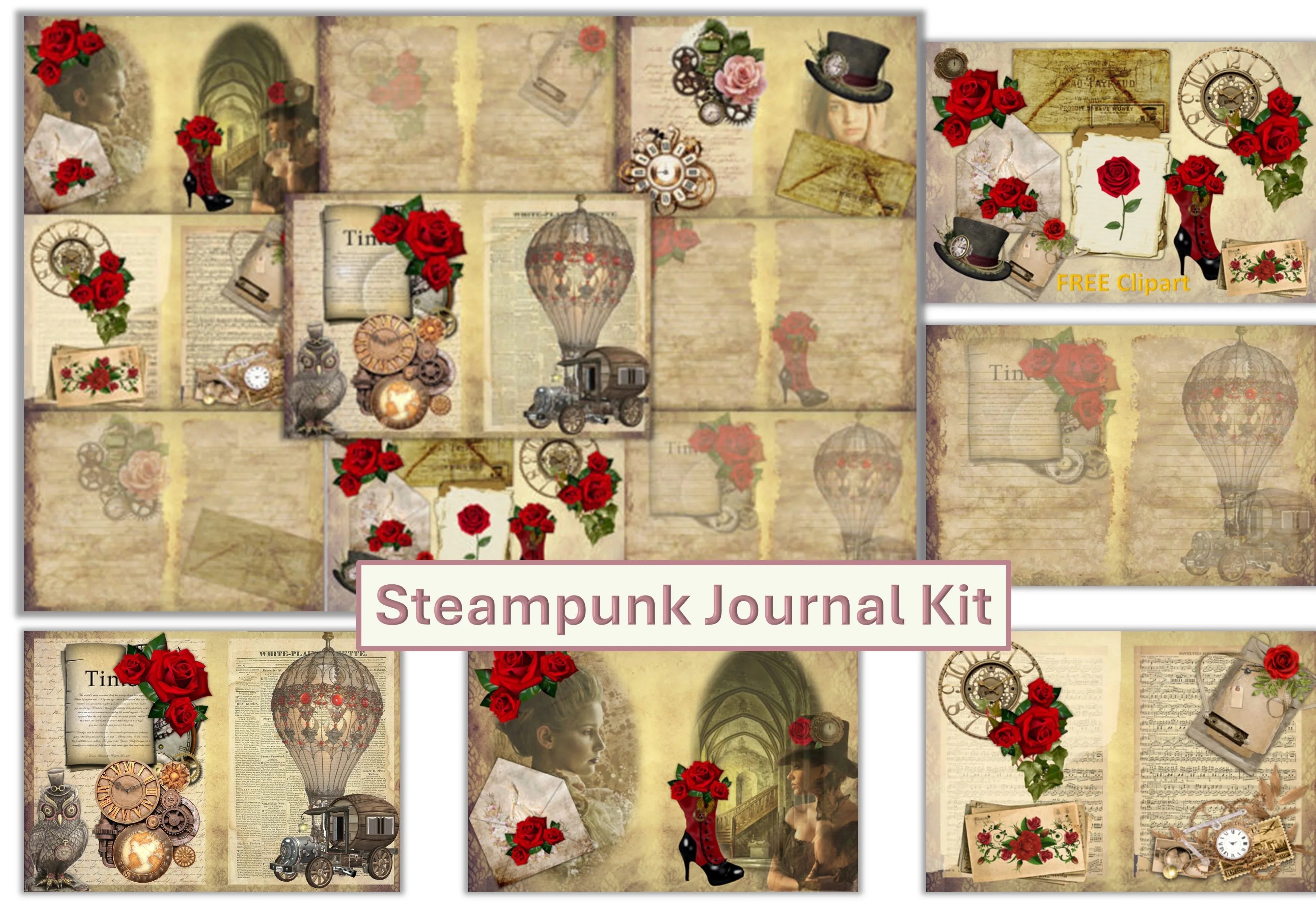 Steampunk Background Free Clipart Bundle - CraftNest - Digital Crafting and Art