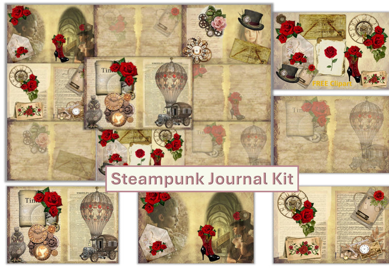 Steampunk Background Free Clipart Bundle - CraftNest - Digital Crafting and Art