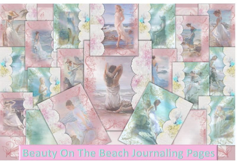 Beauty on the Beach Backgrounds Junk Journal Bundle - CraftNest - Digital Crafting and Art
