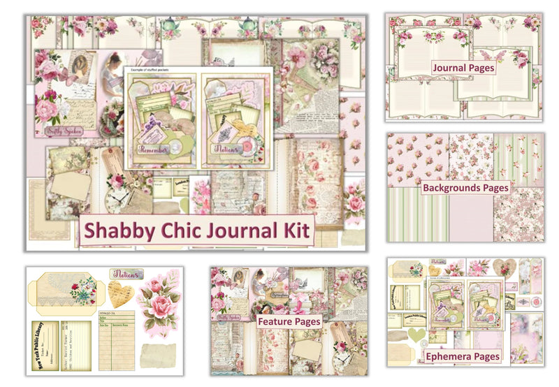 Vintage Shabby Chic Junk Journal Bundle - CraftNest - Digital Crafting and Art