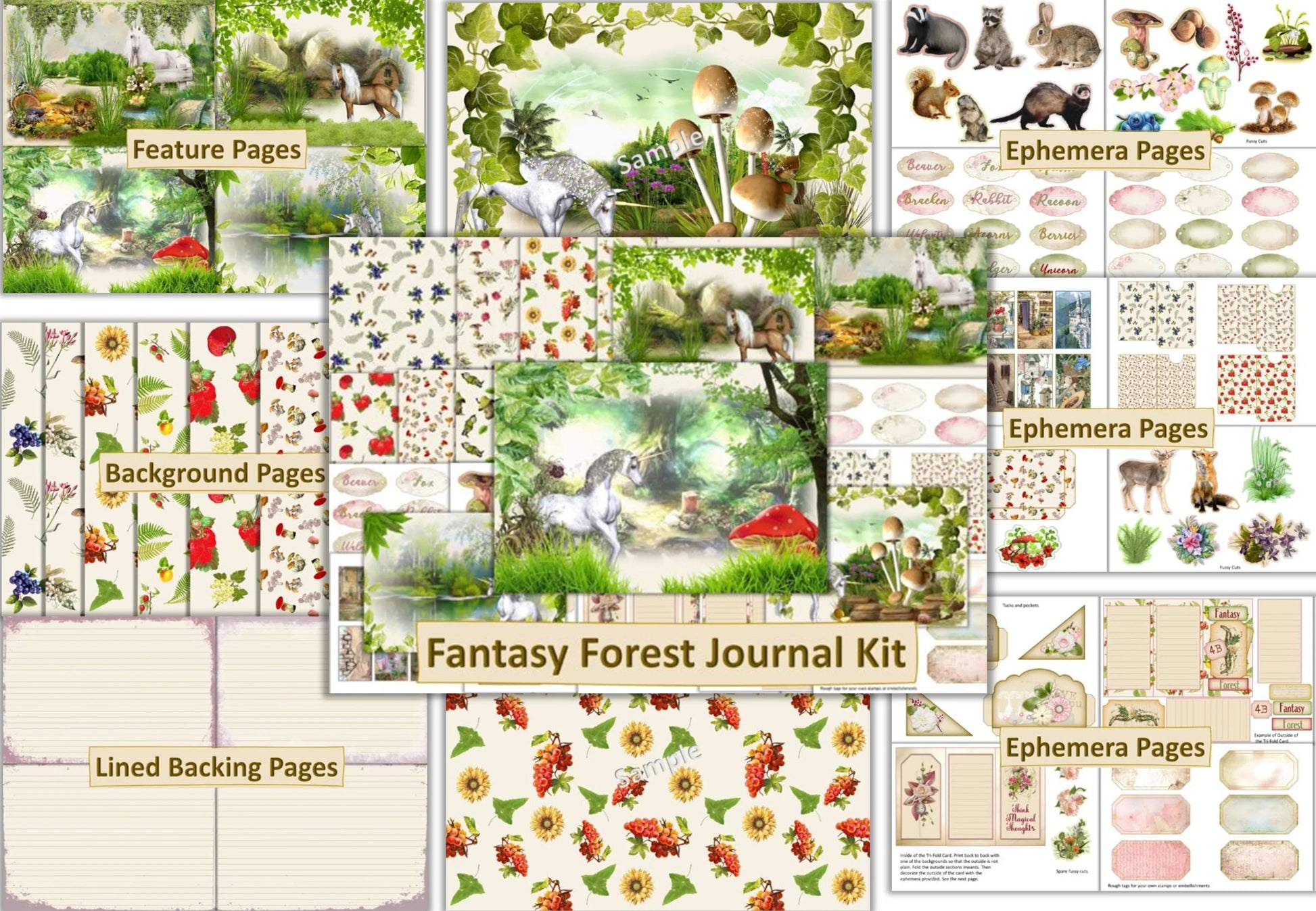 Fantasy Forest Junk Journal Bundle - CraftNest - Digital Crafting and Art