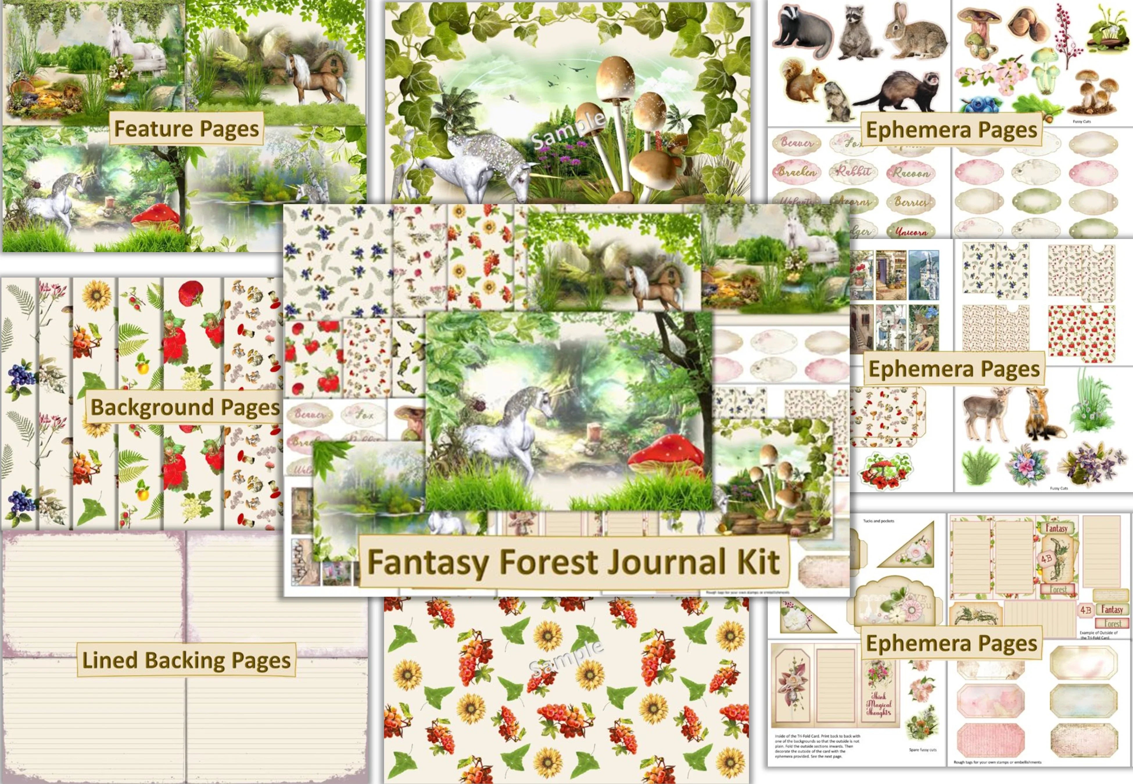 Fantasy Forest Junk Journal Bundle - CraftNest - Digital Crafting and Art