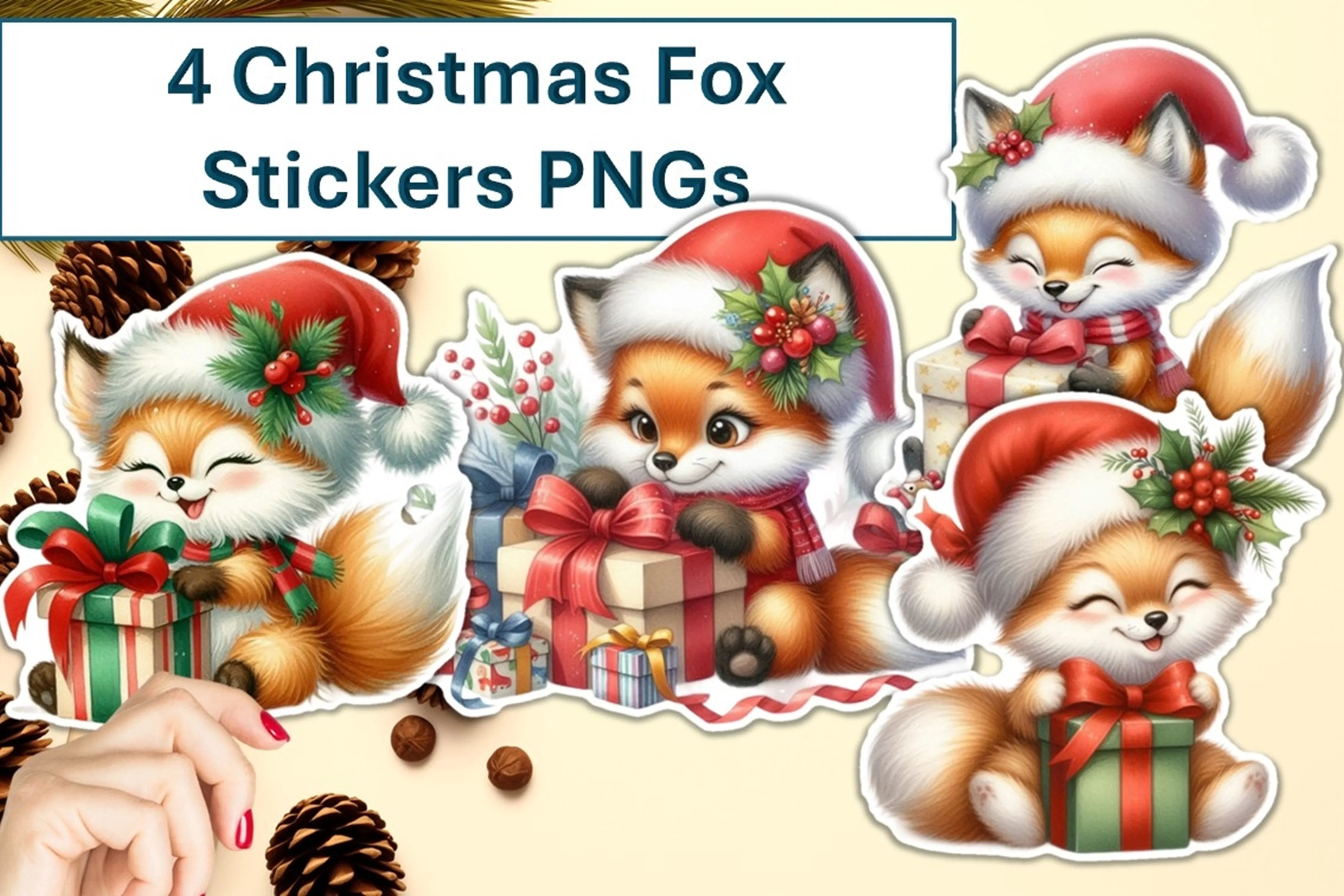 Christmas Fox Clipart Bundle - CraftNest - Digital Crafting and Art