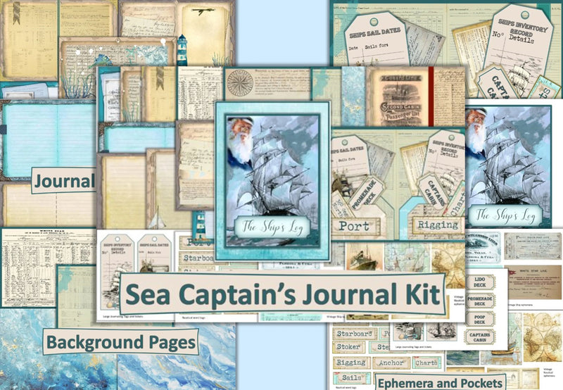 Nautical Junk Journal Clipart Bundle - CraftNest - Digital Crafting and Art