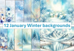 January Junk Journal Backgrounds Bundle - CraftNest - Digital Crafting and Art