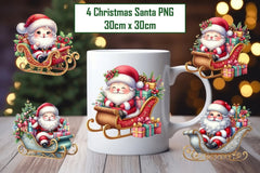 Santa's Sleigh Stickers Clipart Bundle - CraftNest - Digital Crafting and Art