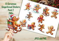 Christmas Gingerbread Stickers Clipart Bundle - CraftNest - Digital Crafting and Art