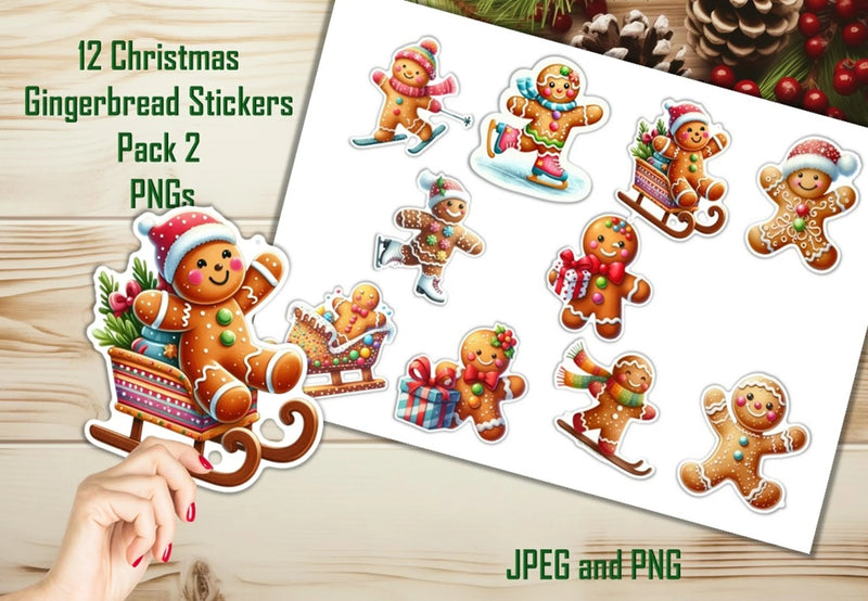 Christmas Gingerbread Stickers Clipart Bundle - CraftNest - Digital Crafting and Art