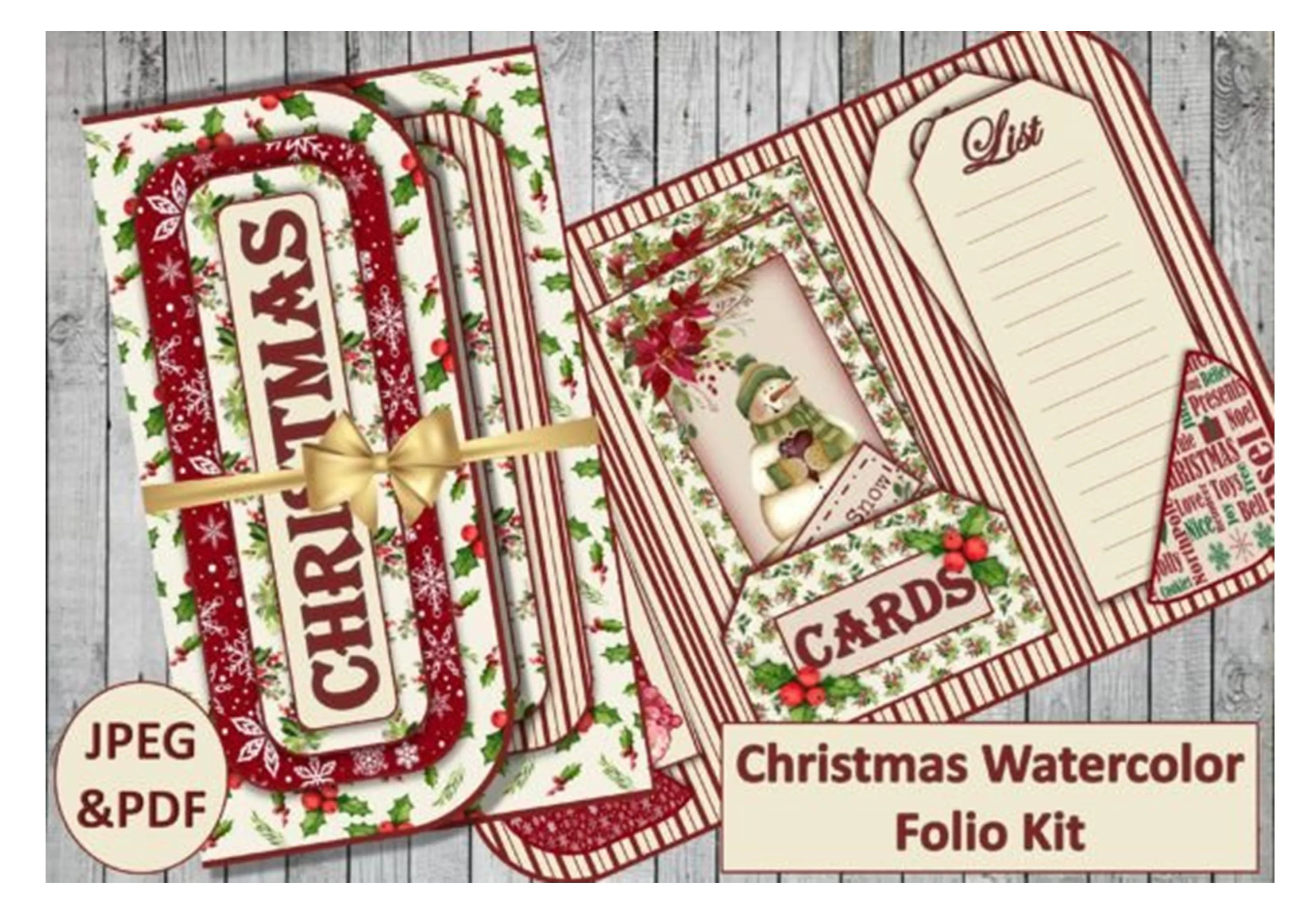 Christmas Folio Junk Journal Bundle - CraftNest - Digital Crafting and Art
