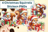 Christmas Squirrel Stickers Clipart Bundle