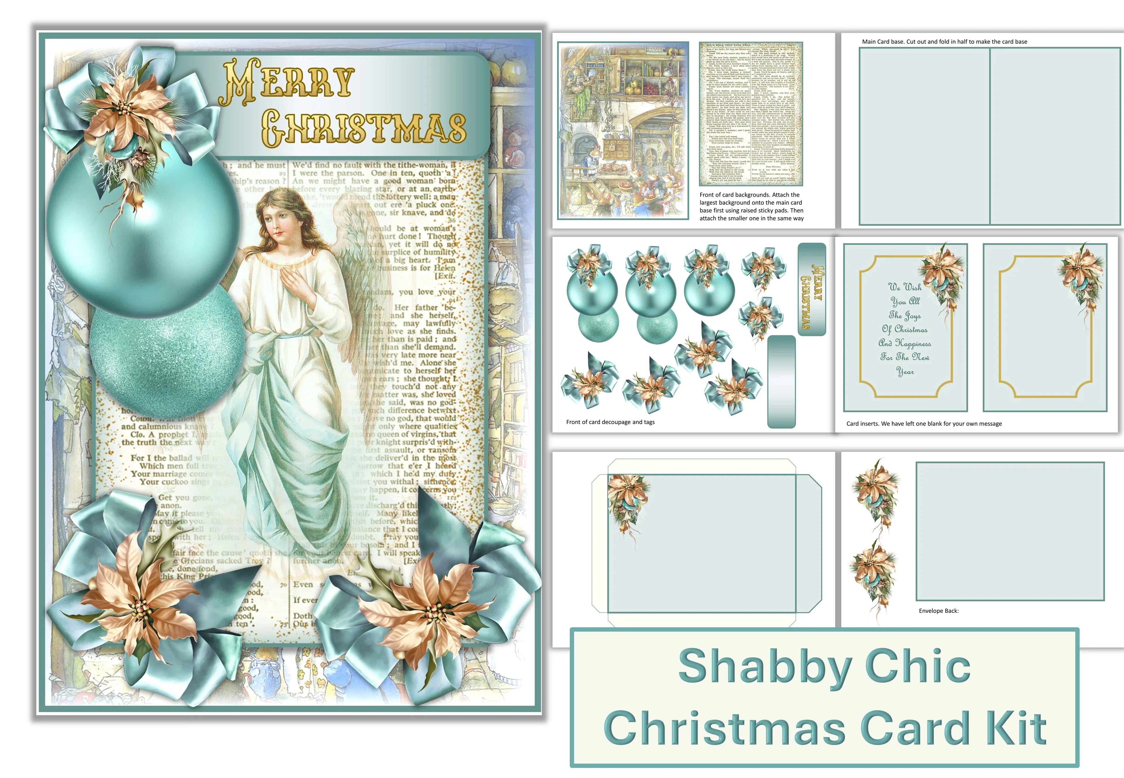 Christmas Card Making Shabby Clipart Bundle - CraftNest - Digital Crafting and Art