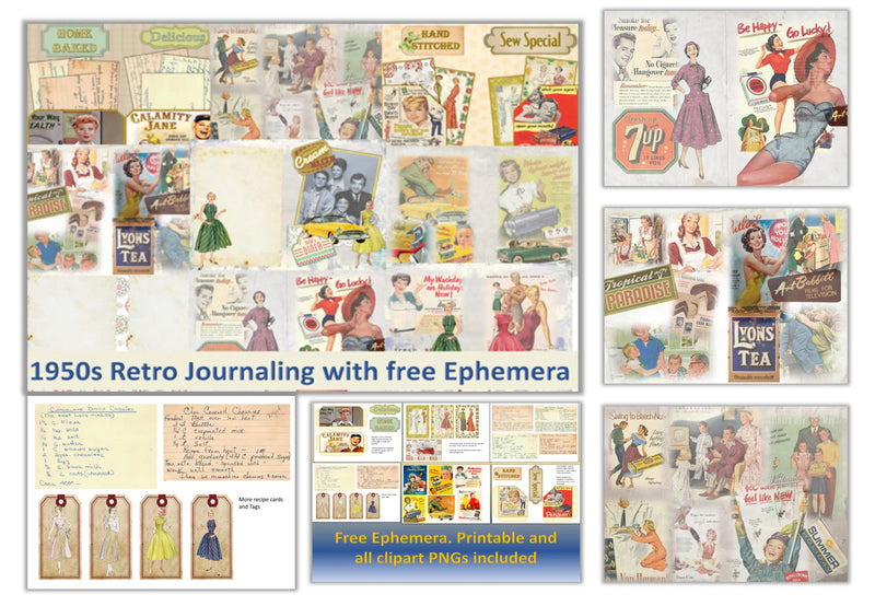 Retro Journaling and Clipart Bundle - CraftNest - Digital Crafting and Art