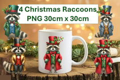 Christmas Raccoons Stickers Clipart Bundle - CraftNest - Digital Crafting and Art