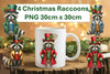Christmas Raccoons Stickers Clipart Bundle