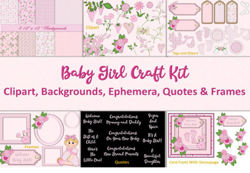 Baby Girl Backgrounds Clipart Bundle - CraftNest - Digital Crafting and Art