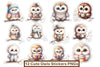 Cute Owls Clipart Bundle