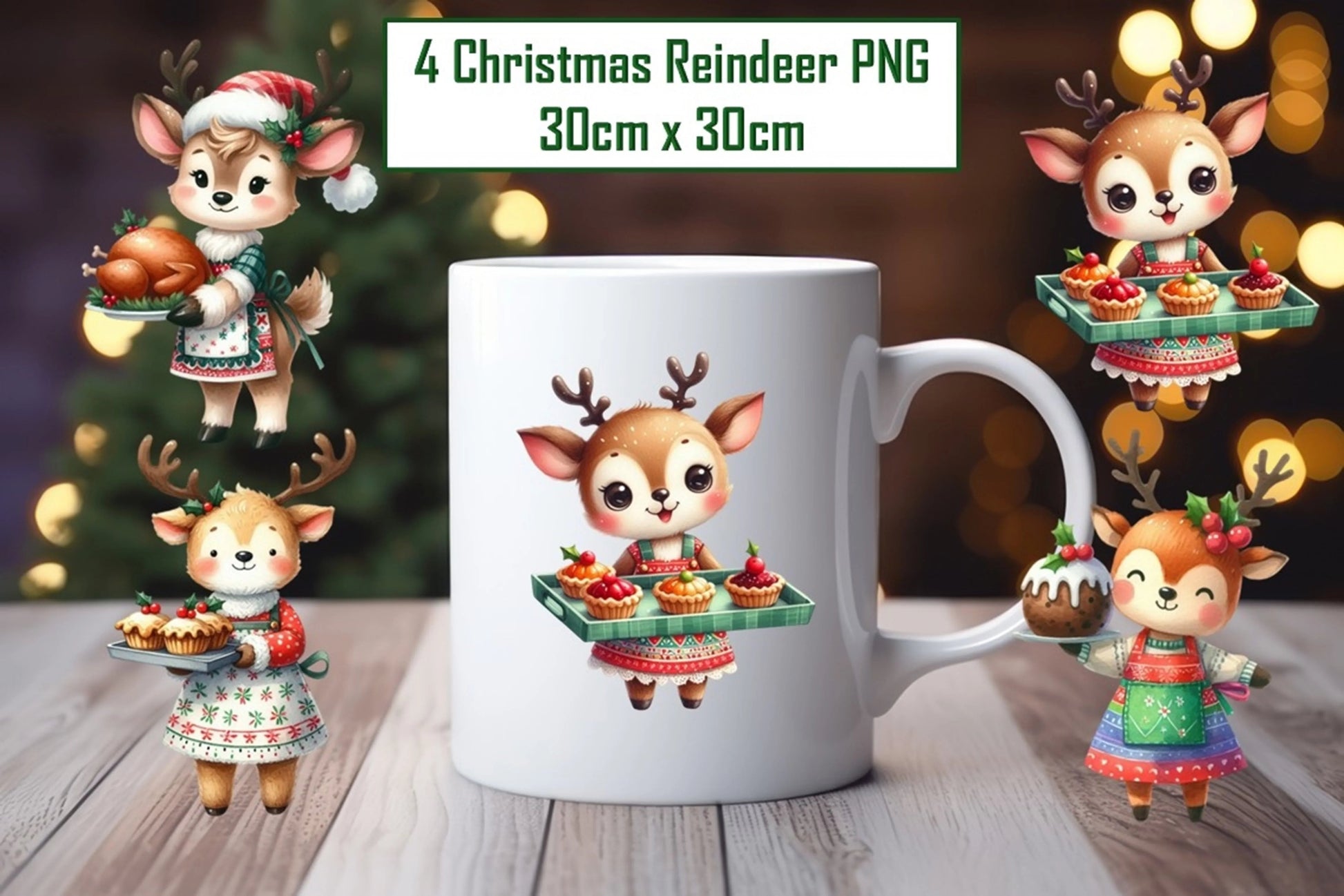 Reindeer Stickers Clipart Bundle - CraftNest - Digital Crafting and Art