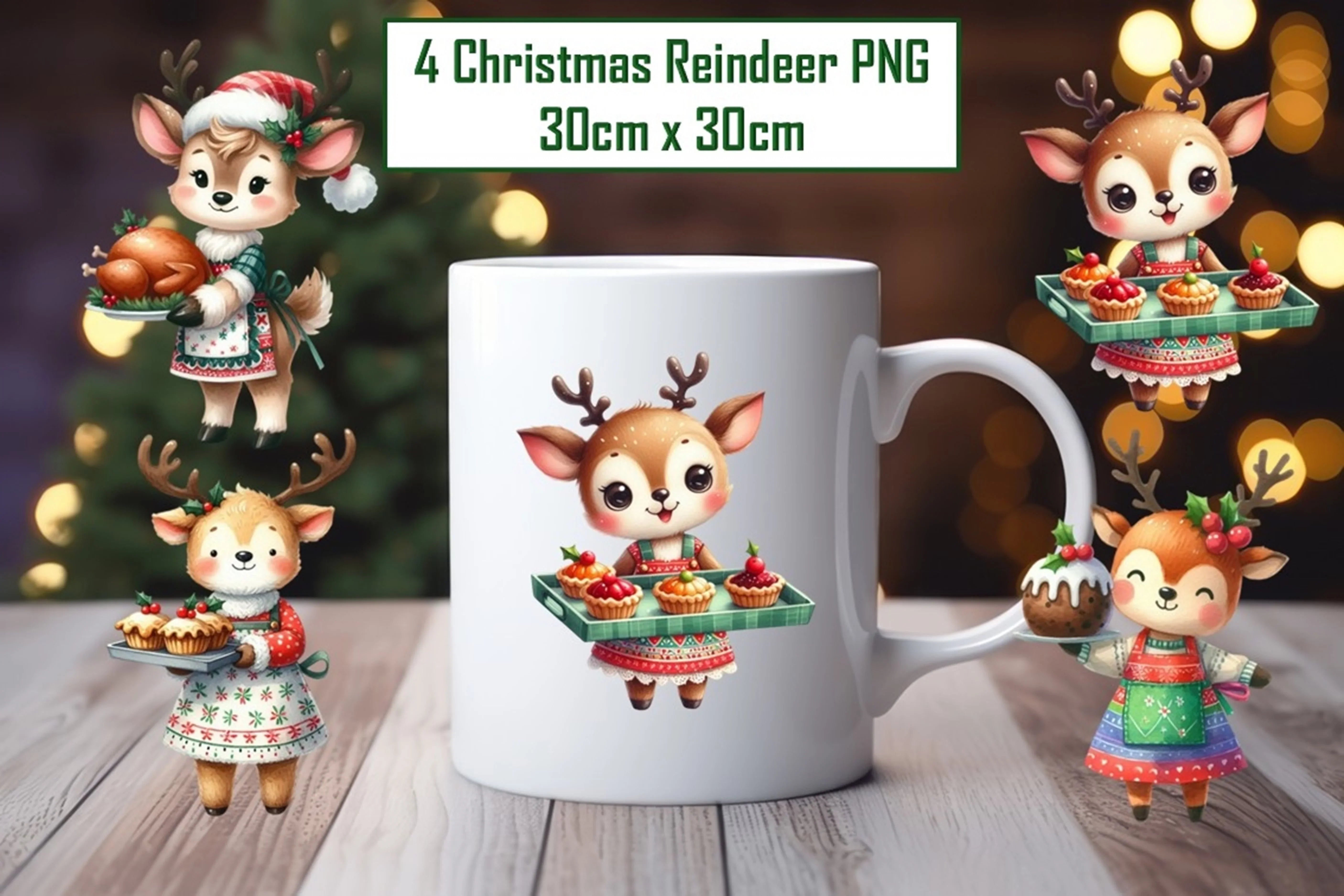 Reindeer Stickers Clipart Bundle - CraftNest - Digital Crafting and Art
