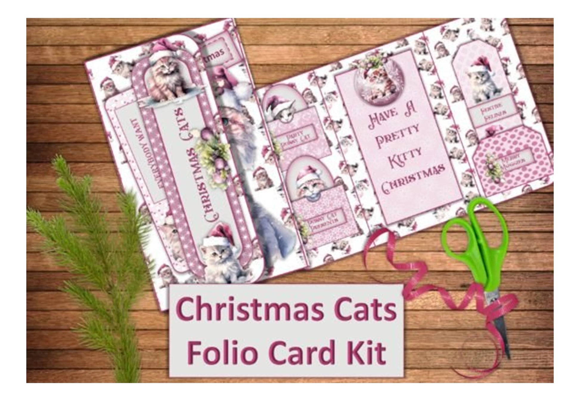 Christmas Cats Folio Card Junk Journal Bundle - CraftNest - Digital Crafting and Art