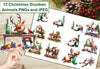 Drunken Animals Stickers Clipart Bundle