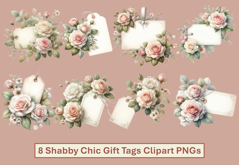 Shabby Chic Gift Tags Clipart Bundle - CraftNest - Digital Crafting and Art
