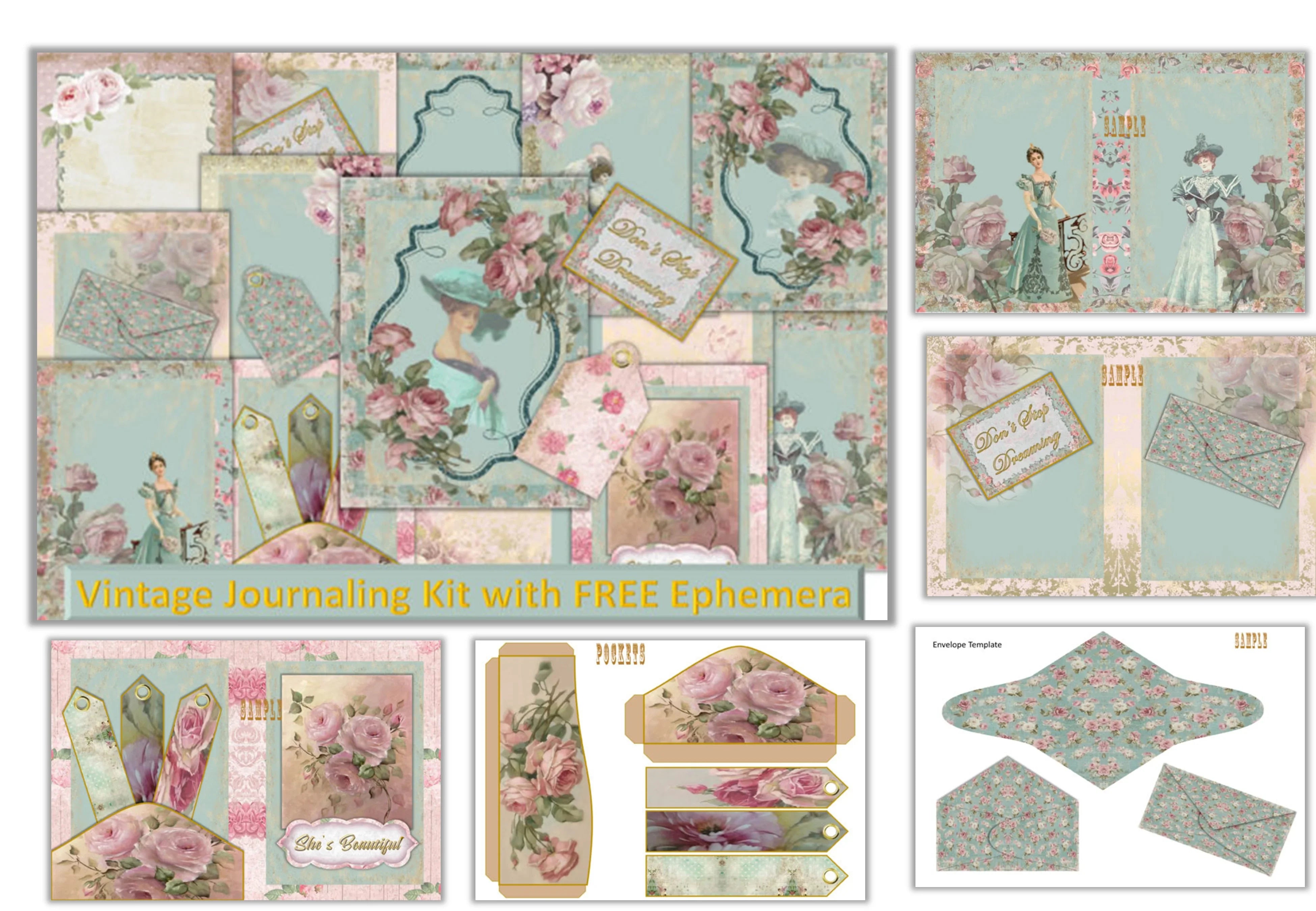 Vintage Shabby Chic Clipart Bundle - CraftNest - Digital Crafting and Art
