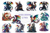 Gothic Dragons Clipart Bundle
