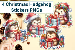 Christmas Hedgehogs Clipart Bundle - CraftNest - Digital Crafting and Art