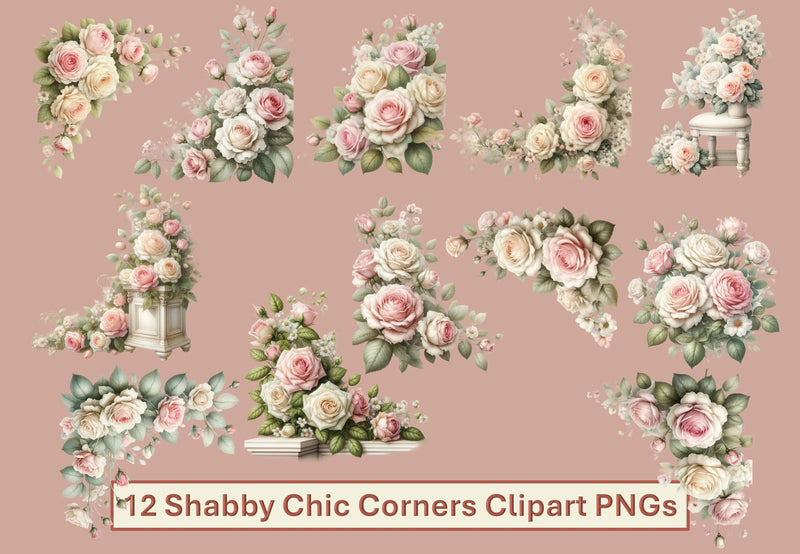 Shabby Chic Corners Clipart Bundle - CraftNest - Digital Crafting and Art