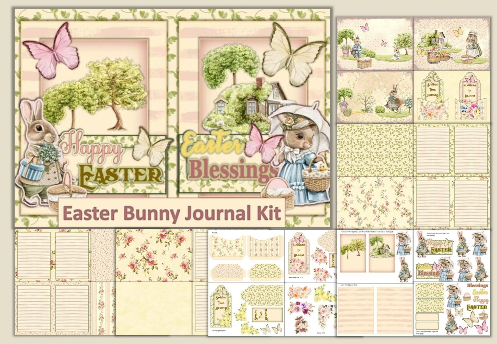 Easter Bunny Junk Journal Bundle - CraftNest - Digital Crafting and Art