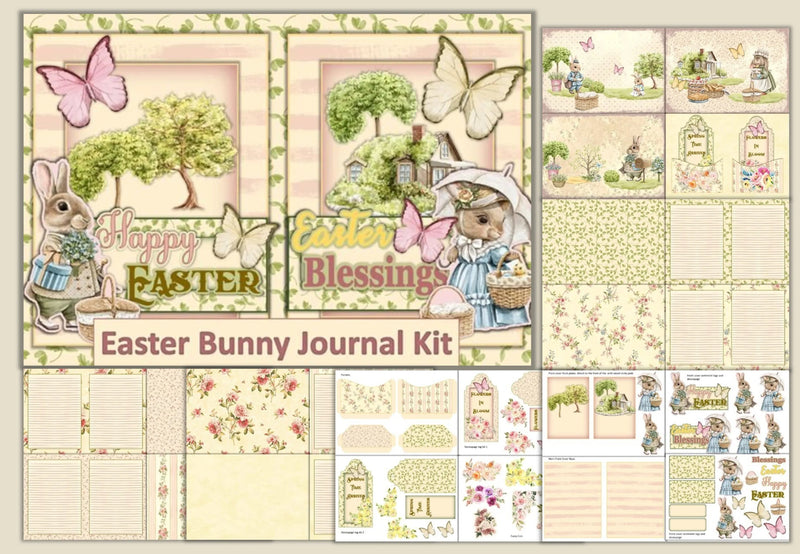 Easter Bunny Junk Journal Bundle - CraftNest - Digital Crafting and Art
