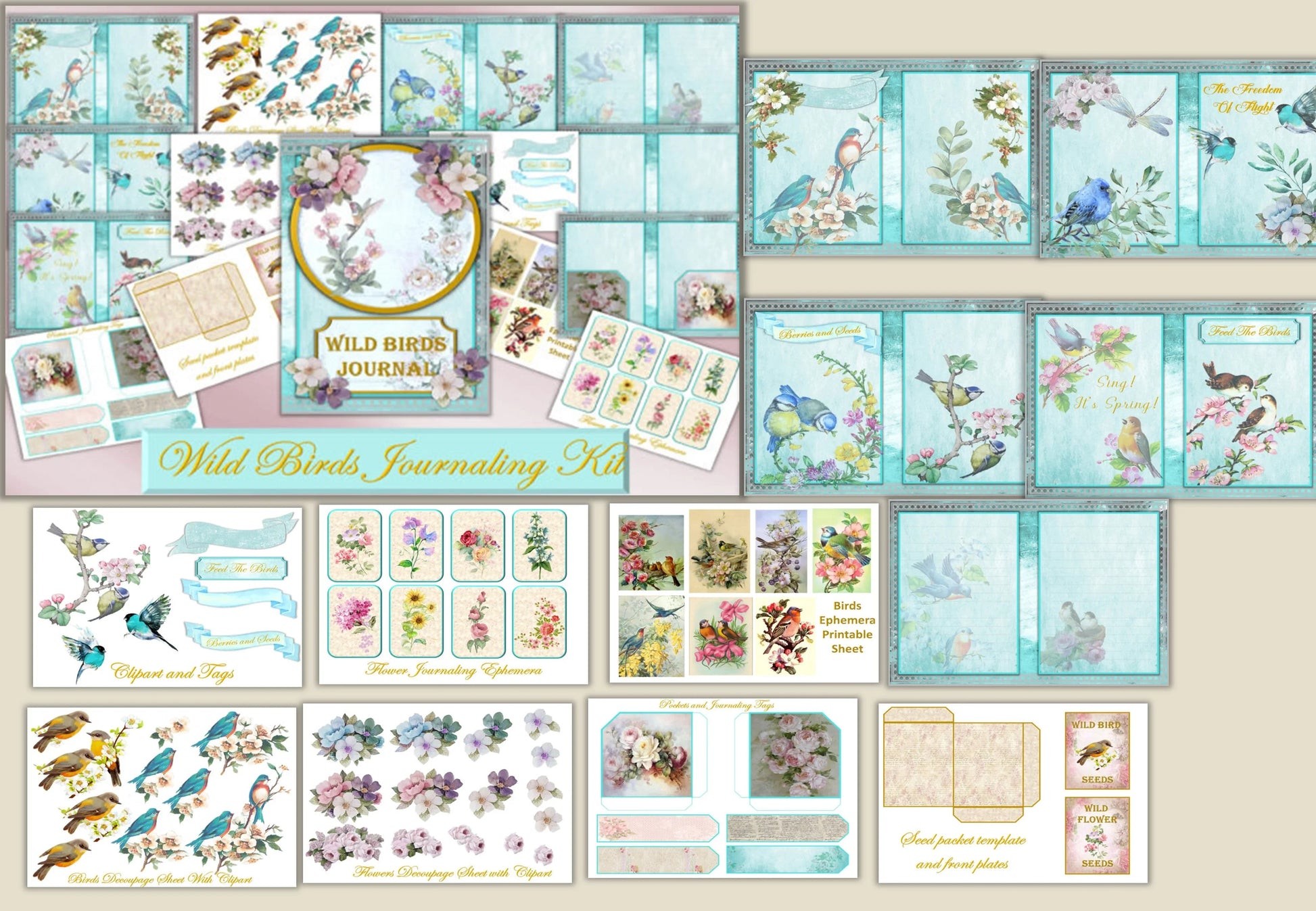 Wild Birds Clipart Bundle - CraftNest - Digital Crafting and Art