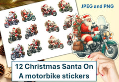 Santa's Motorbike Clipart Bundle - CraftNest - Digital Crafting and Art