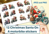 Santa's Motorbike Clipart Bundle