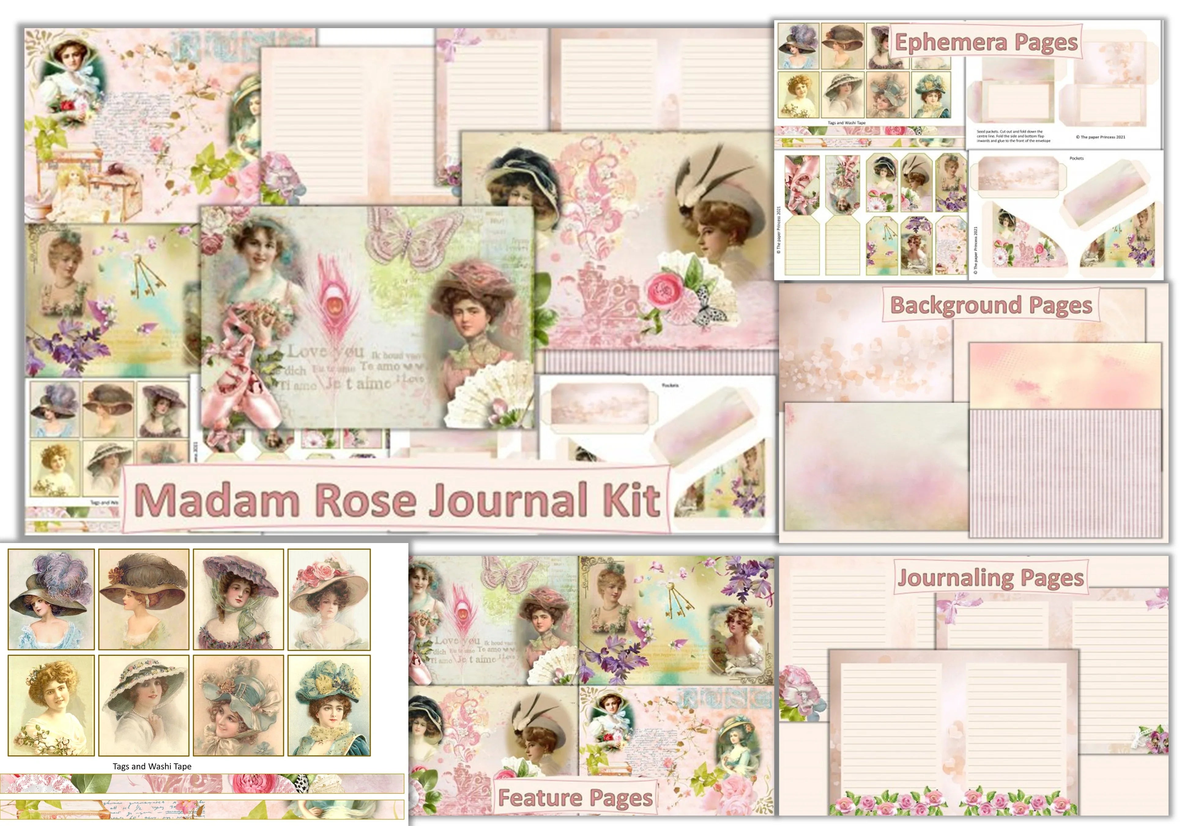 Shabby Chic Junk Journal Clipart Bundle - CraftNest - Digital Crafting and Art