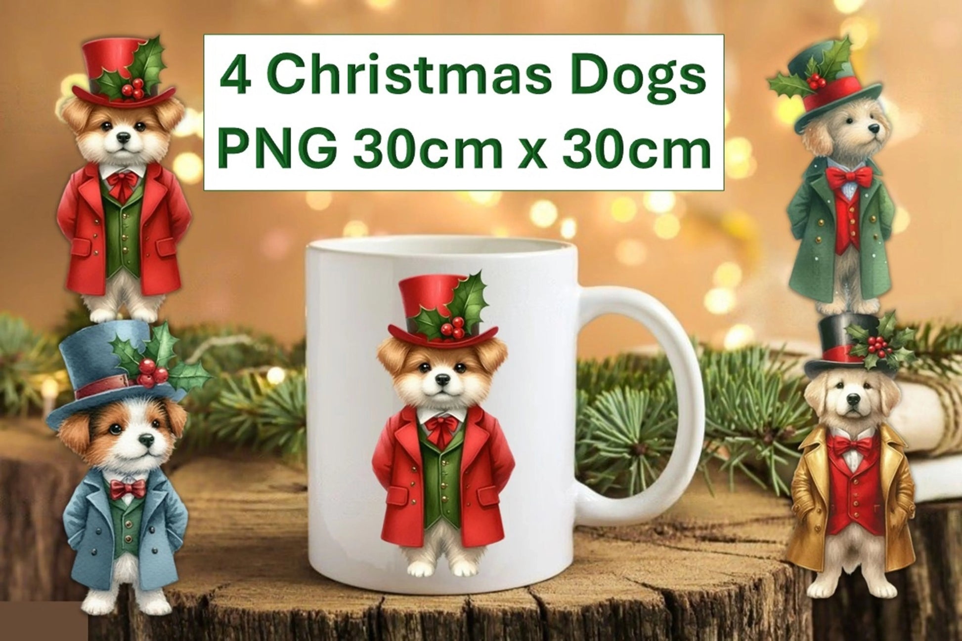 Christmas Dog Stickers Clipart Bundle - CraftNest - Digital Crafting and Art