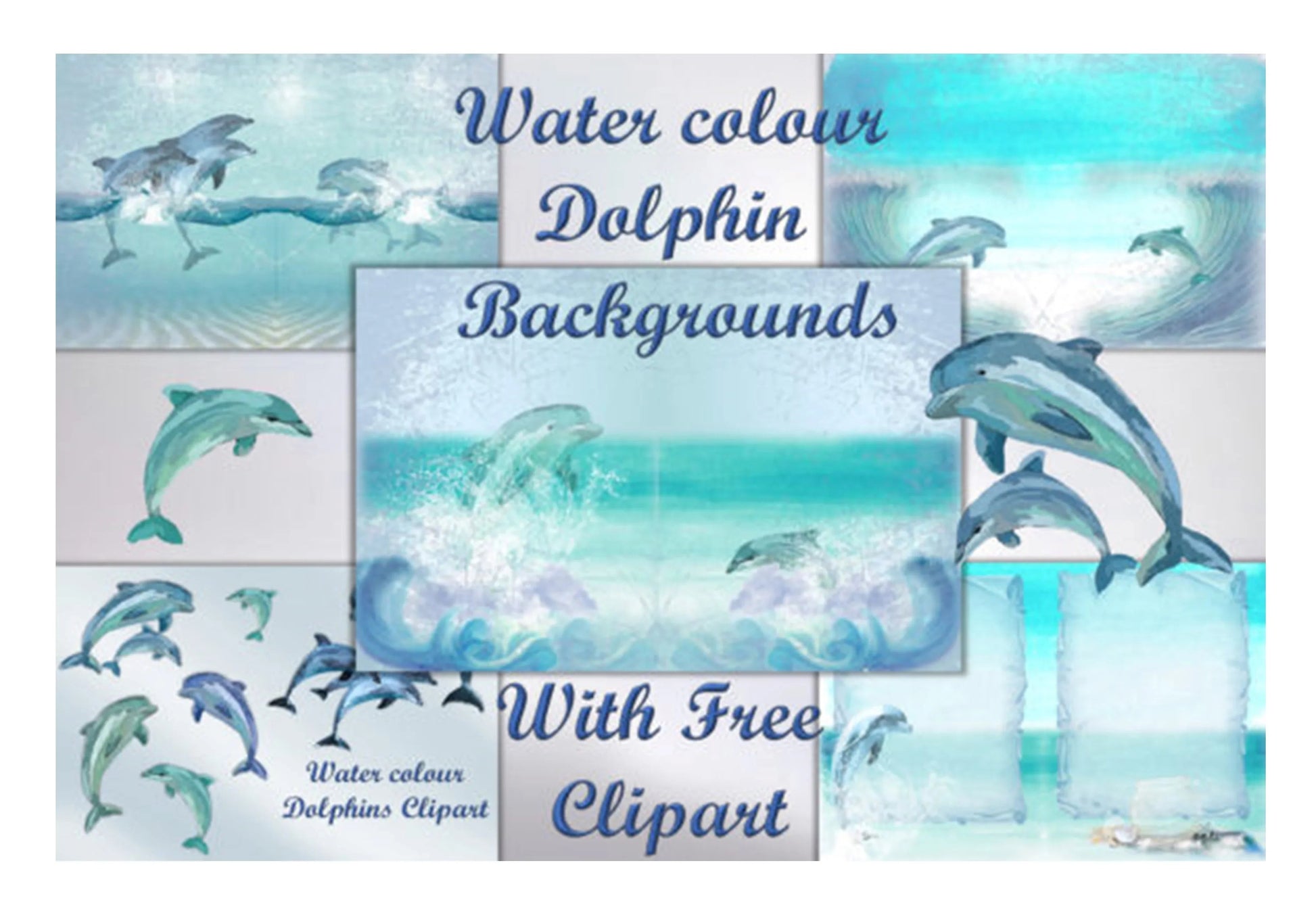 Dolphins Backgrounds Clipart Bundle - CraftNest - Digital Crafting and Art