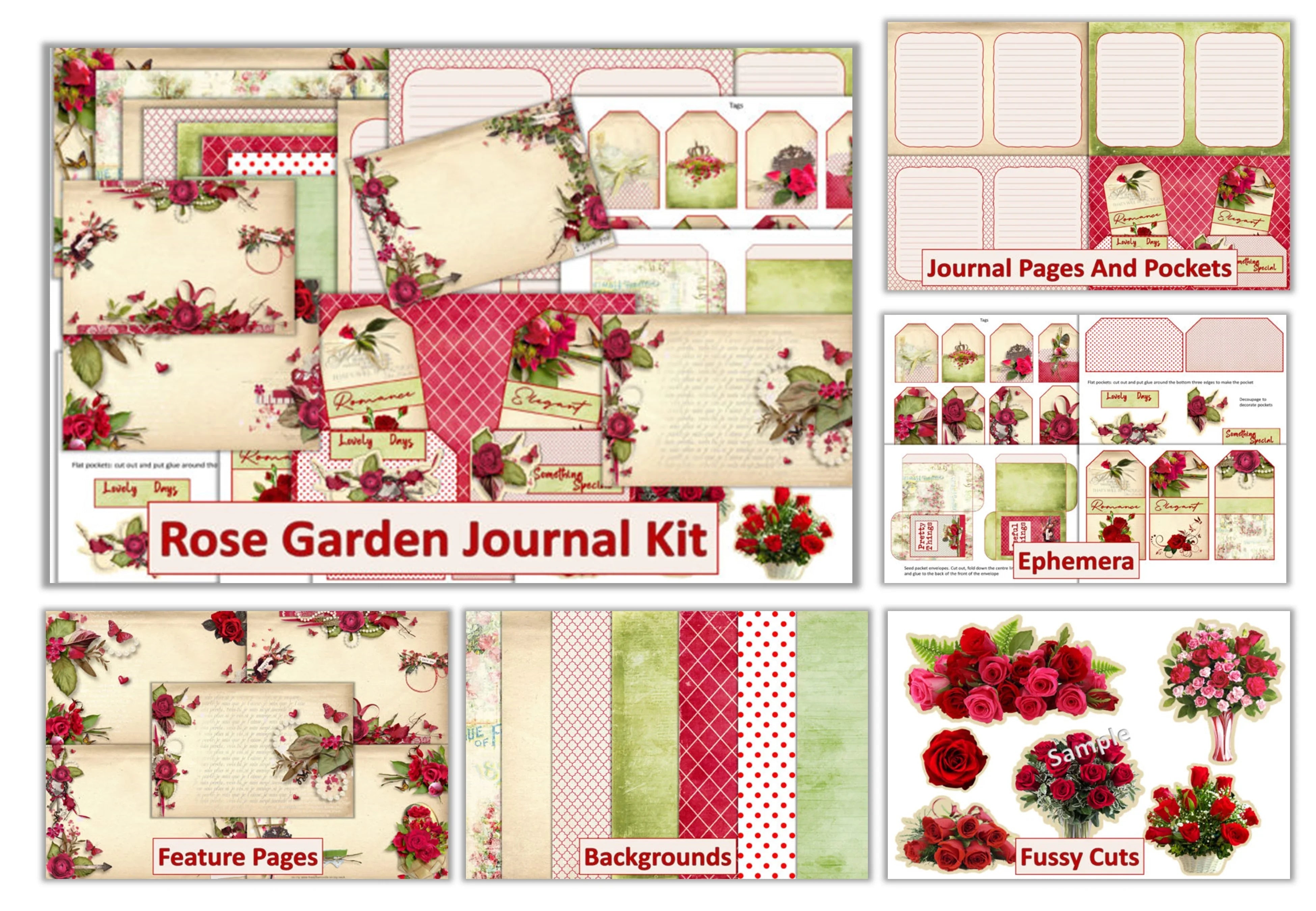 Red Roses Clipart Bundle - CraftNest - Digital Crafting and Art