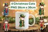 Christmas Cat Stickers Clipart Bundle