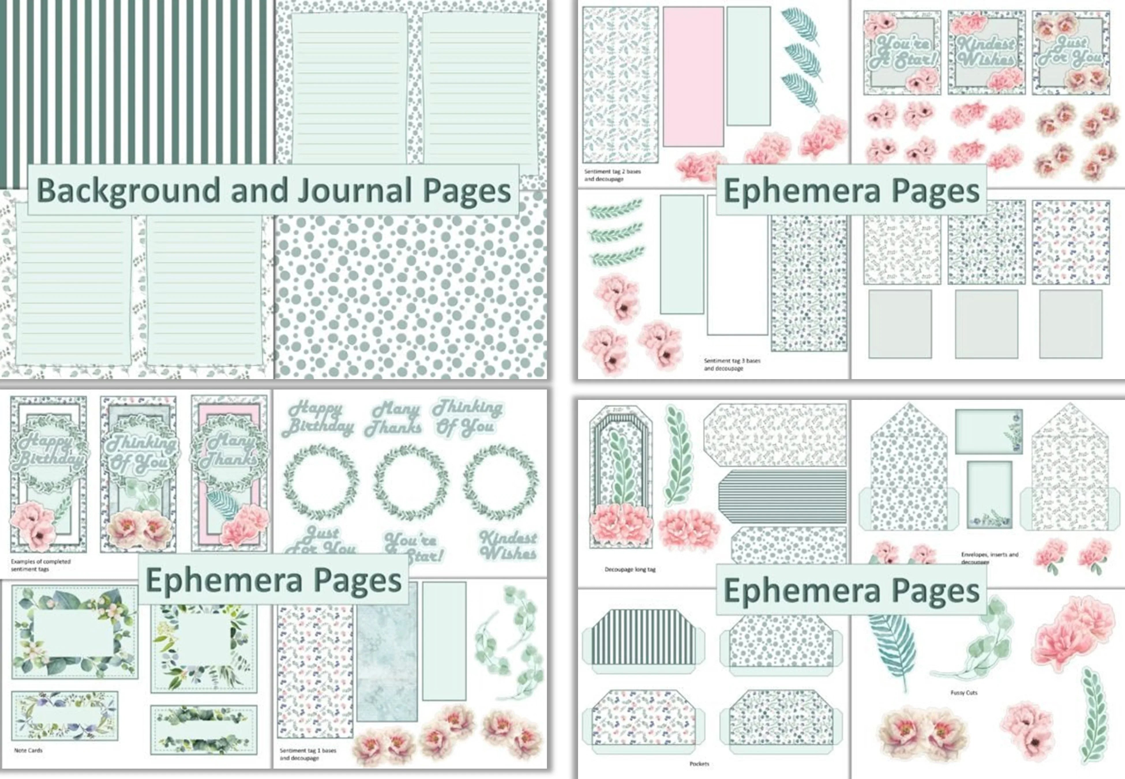 Eucalyptus Junk Journal Clipart Bundle - CraftNest - Digital Crafting and Art