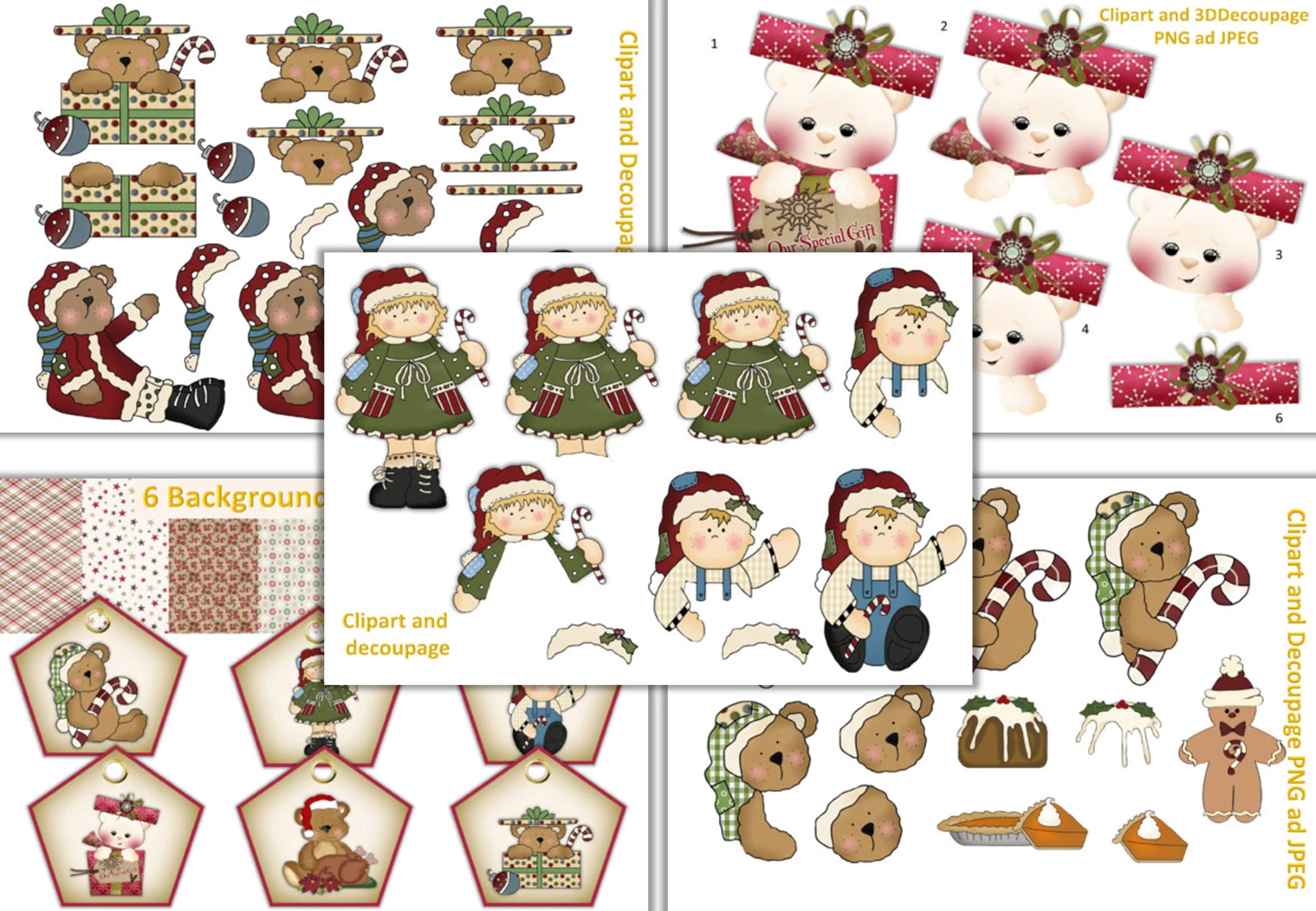 Christmas Backgrounds Clipart Bundle - CraftNest - Digital Crafting and Art