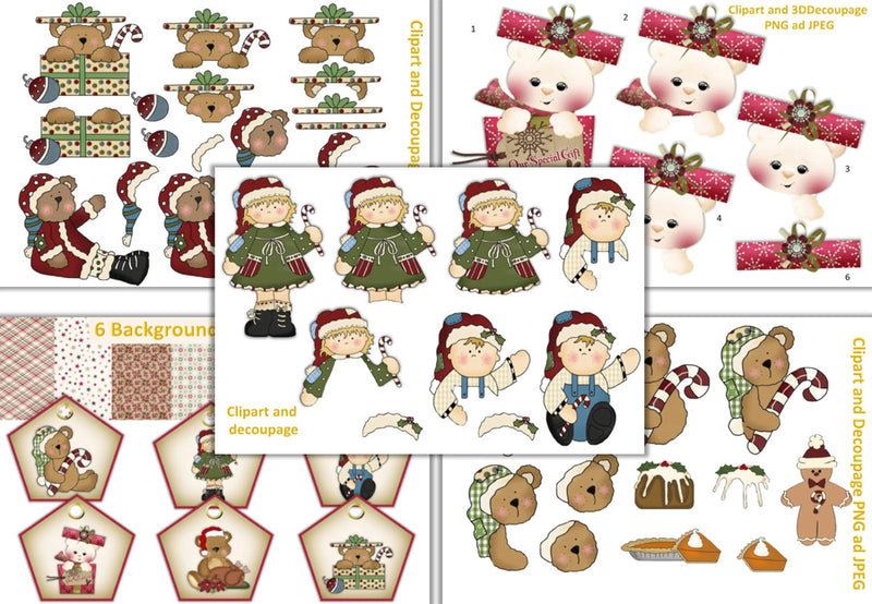 Christmas Backgrounds Clipart Bundle - CraftNest - Digital Crafting and Art