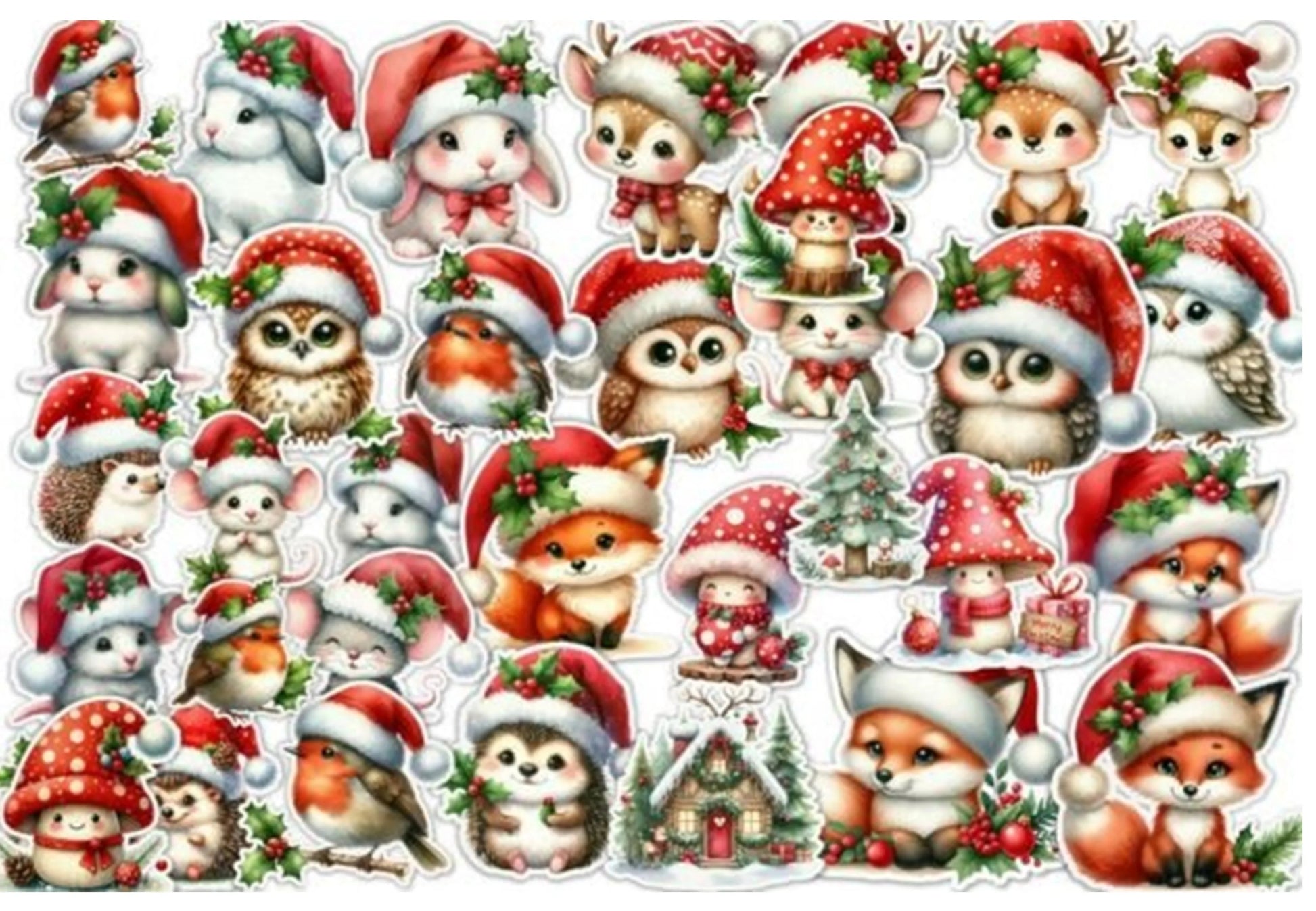 Christmas Woodland Critters Clipart Bundle - CraftNest - Digital Crafting and Art