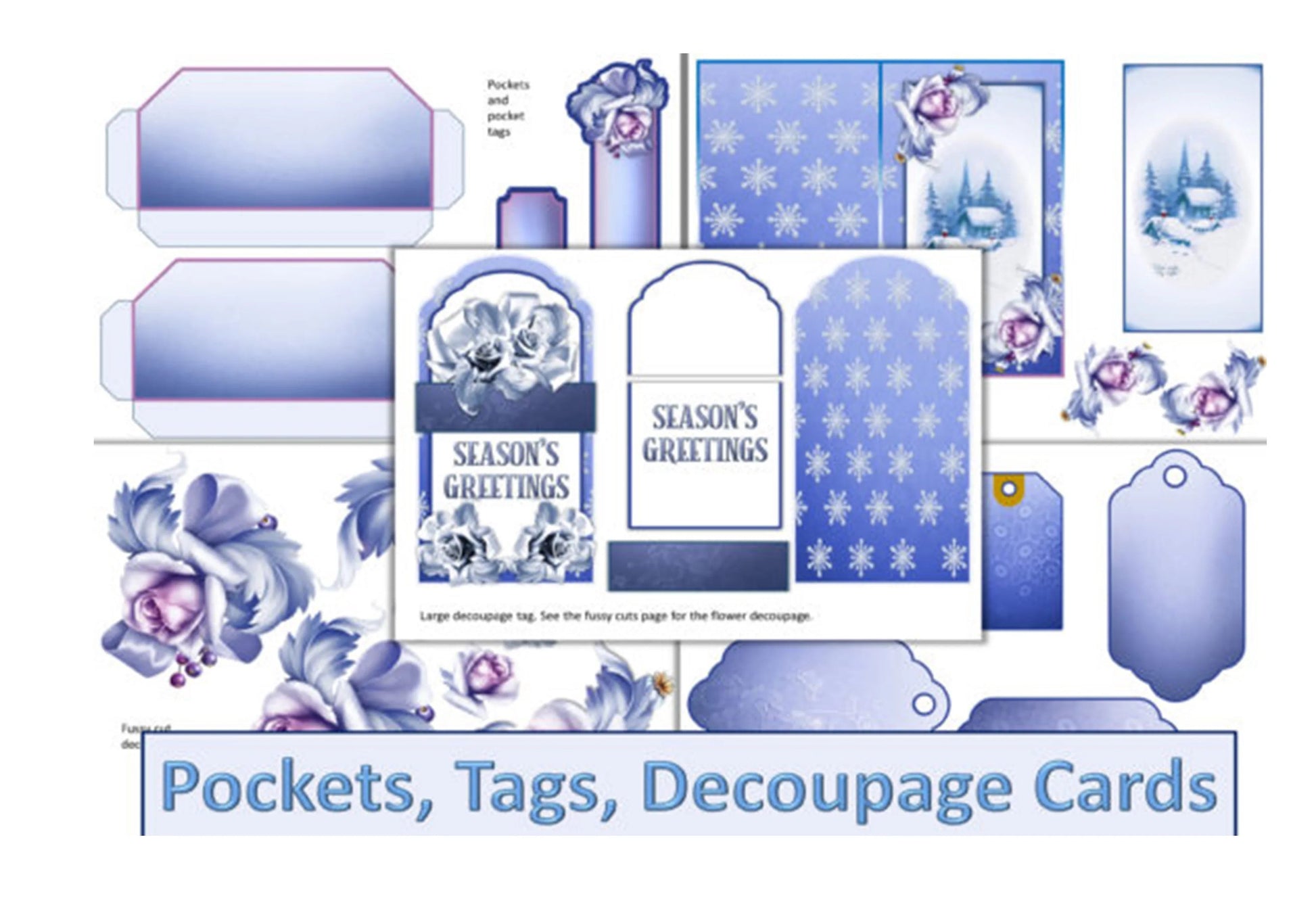 Blue Christmas Clipart Bundle - CraftNest - Digital Crafting and Art