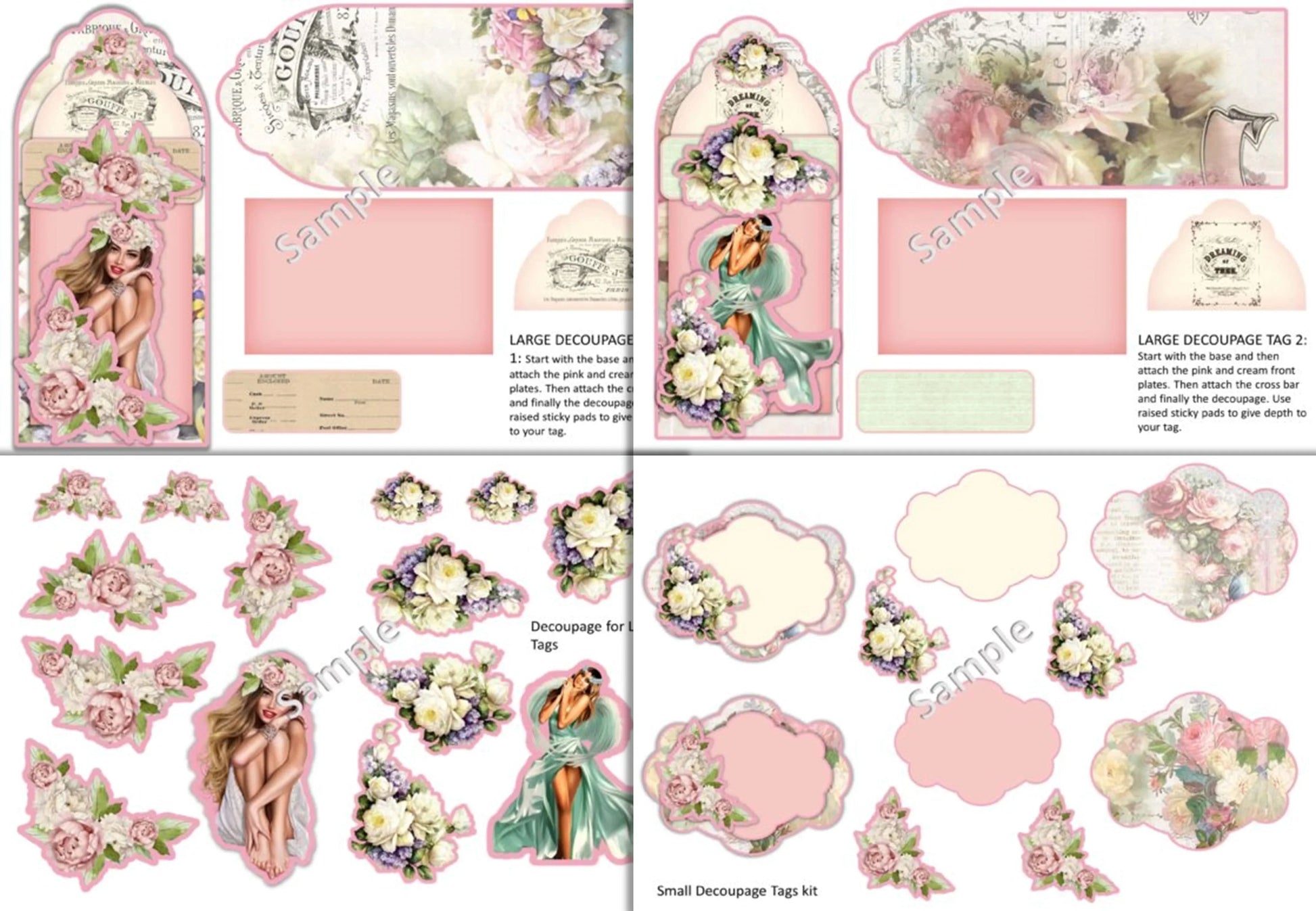 Decoupage Tag Clipart Bundle for Cards - CraftNest - Digital Crafting and Art